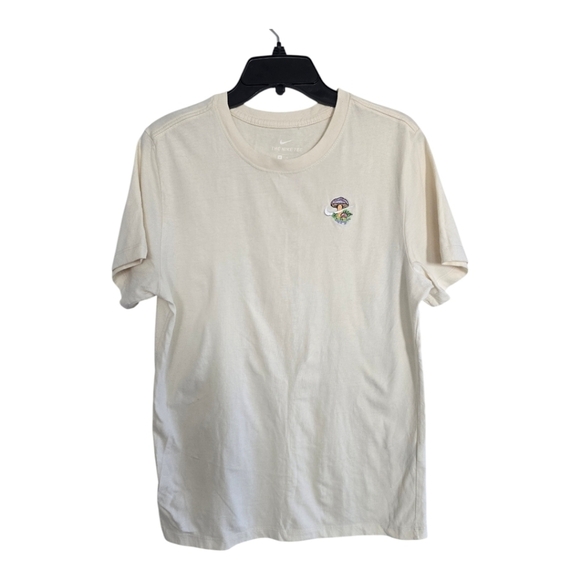 Nike Tee Shirt Mens Dri Fit Medium Beige Sports Athletic Logo Excellent - Picture 1 of 9